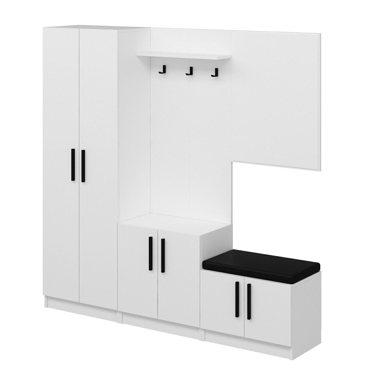 Asir Armadio da ingresso con 6 ante e specchio Noah 7304 Bianco