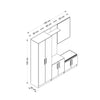 Asir Armadio da ingresso con 6 ante e specchio Noah 7304 Bianco