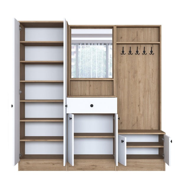Asir Armadio da ingresso con 6 ante e specchio P6 M2-2257G Noce