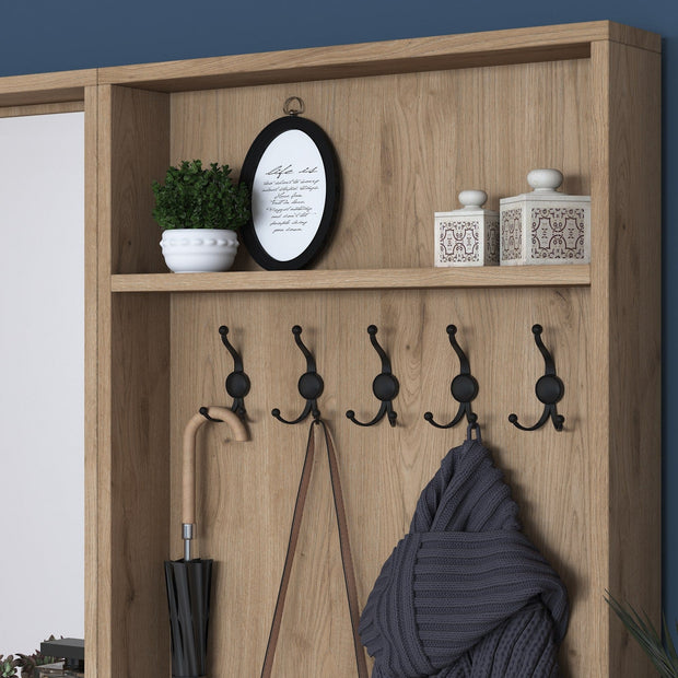 Asir Armadio da ingresso con 6 ante e specchio P6 M3-2490 Bianco