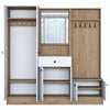 Armadio da ingresso con 6 ante e specchio P6 M3-2490 Bianco (8)