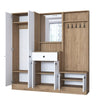Armadio da ingresso con 6 ante e specchio P6 M3-2490 Bianco (9)