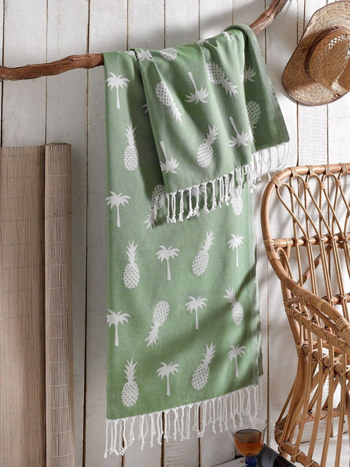 Asir Asciugamano per Spa cotone Ananas Verde, 100 x 180 cm