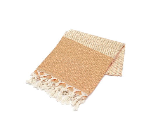 Asir Asciugamano per Spa cotone Diamond Arancia, 100 x 180 cm