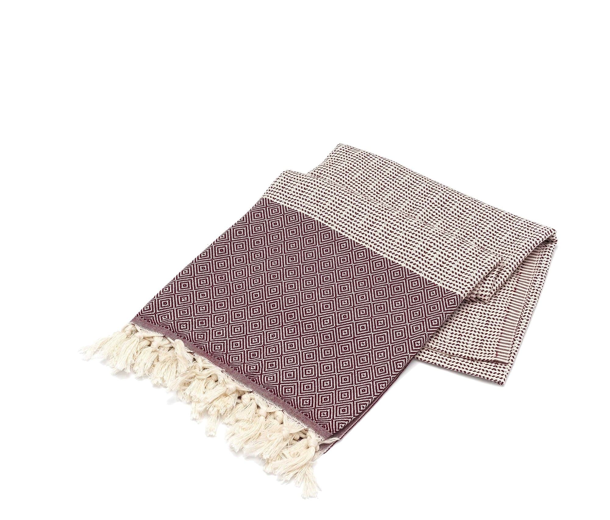 Asciugamano per Spa cotone Diamond Bordeaux, 100 x 180 cm