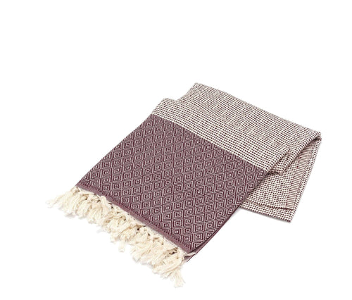 Asciugamano per Spa cotone Diamond Bordeaux, 100 x 180 cm