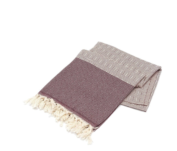Asciugamano per Spa cotone Diamond Bordeaux, 100 x 180 cm