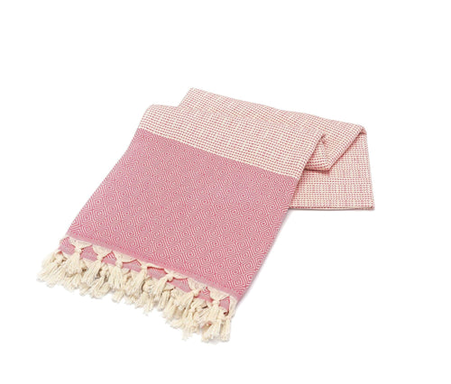 Asciugamano per Spa cotone Diamond Rosa, 100 x 180 cm