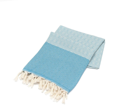 Asciugamano per Spa cotone Diamond Turchese, 100 x 180 cm
