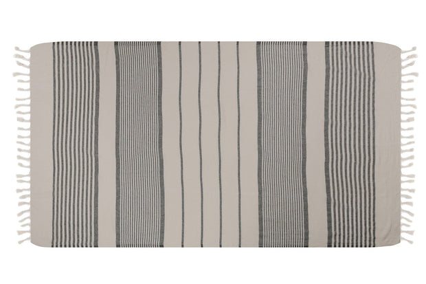 Asir Asciugamano per Spa cotone Natur Bianco e Nero, 90 x 170 cm