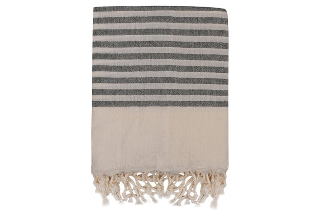Asir Asciugamano per Spa cotone Natur Bianco e Nero, 90 x 170 cm