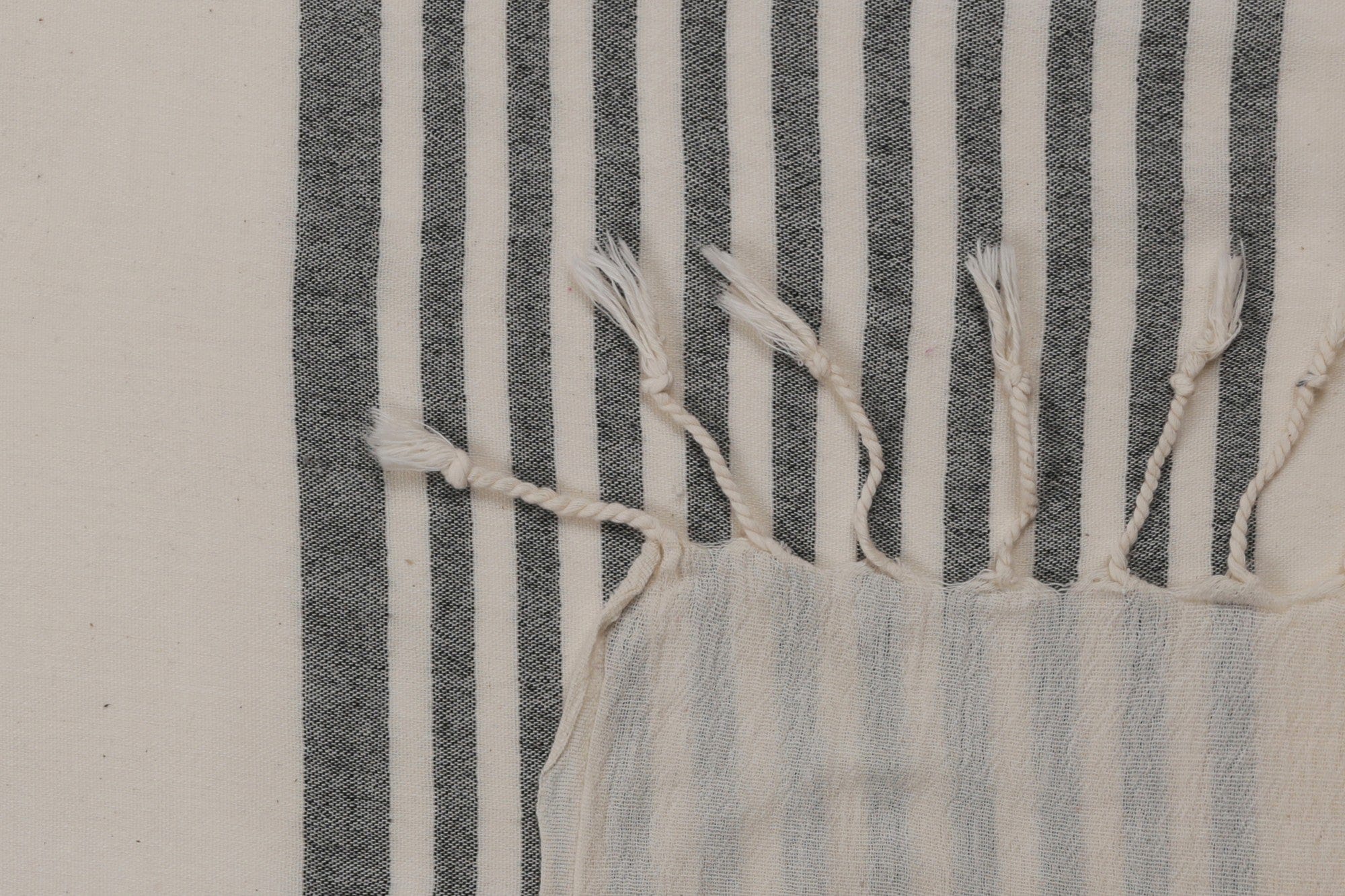 Asir Asciugamano per Spa cotone Natur Bianco e Nero, 90 x 170 cm