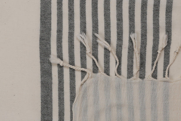 Asir Asciugamano per Spa cotone Natur Bianco e Nero, 90 x 170 cm