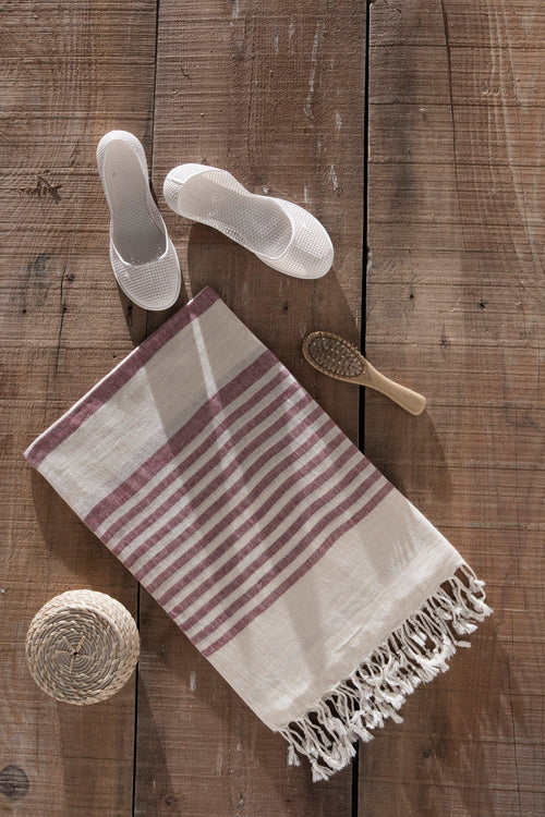 Asir Asciugamano per Spa cotone Natur Bordeaux, 90 x 170 cm