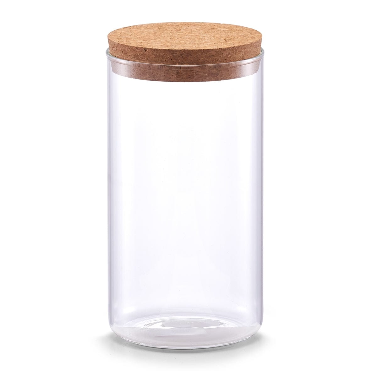 Zeller Barattolo con coperchio in sughero, vetro trasparente B, 1100 ml, Ø 9,5xH18,5 cm