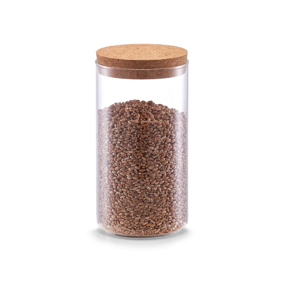 Zeller Barattolo con coperchio in sughero, vetro trasparente B, 1100 ml, Ø 9,5xH18,5 cm