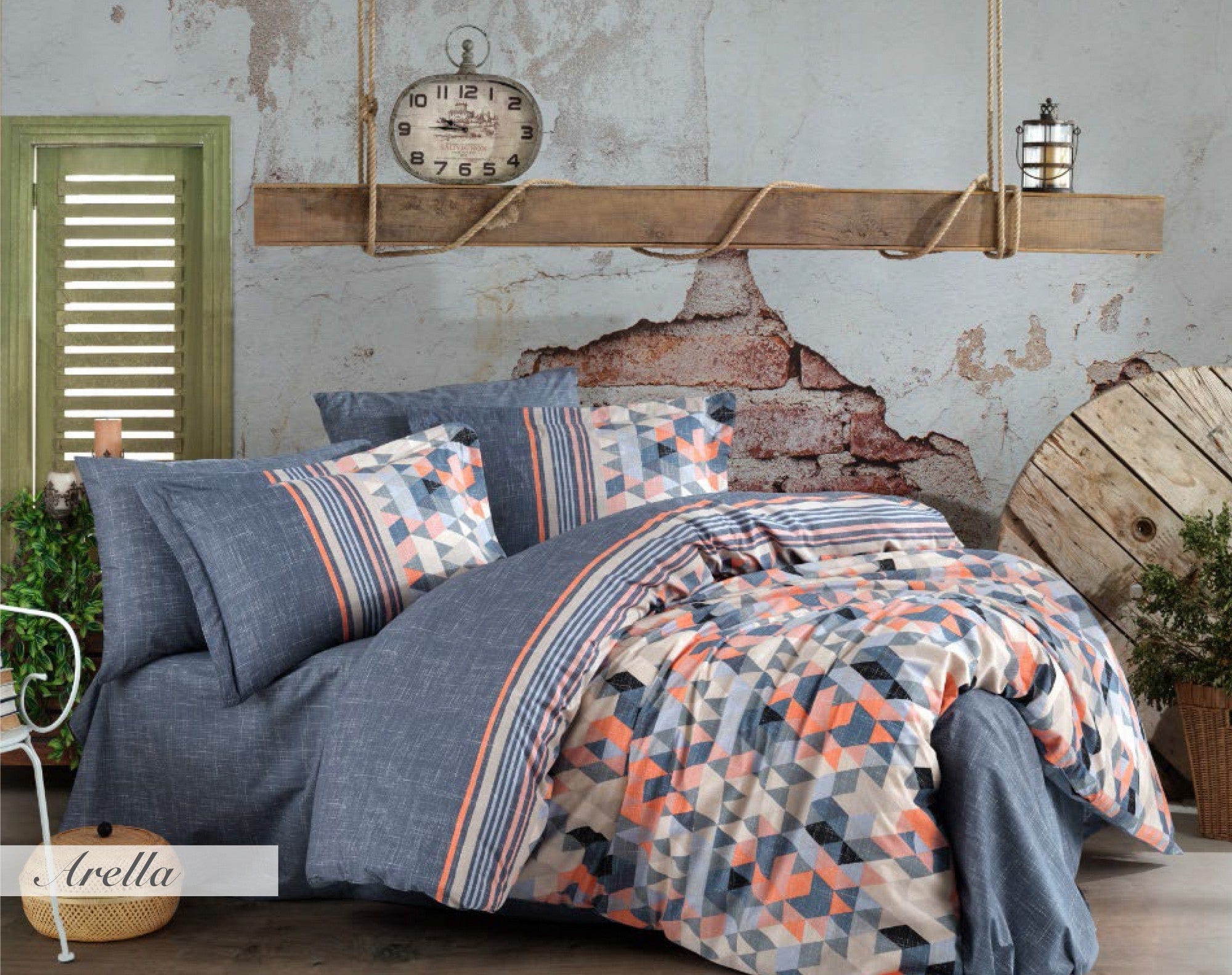 Asir Biancheria Da Letto di cotone Arella Multicolore, 200 x 220 cm