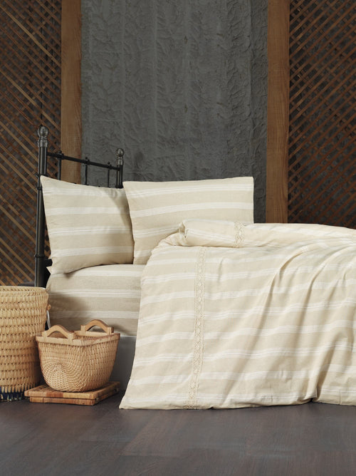 Biancheria Da Letto di cotone Authentic Dantel Beige, 225 x 250 cm