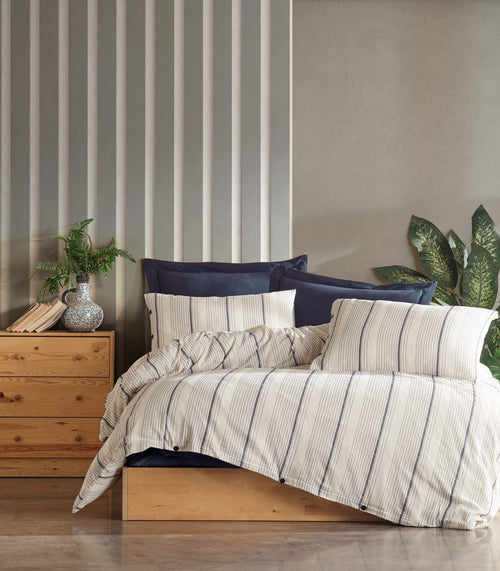 Asir Biancheria Da Letto di cotone Avva Blu, 200 x 220 cm