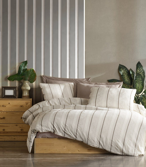 Asir Biancheria Da Letto di cotone Avva Cappuccino, 200 x 220 cm