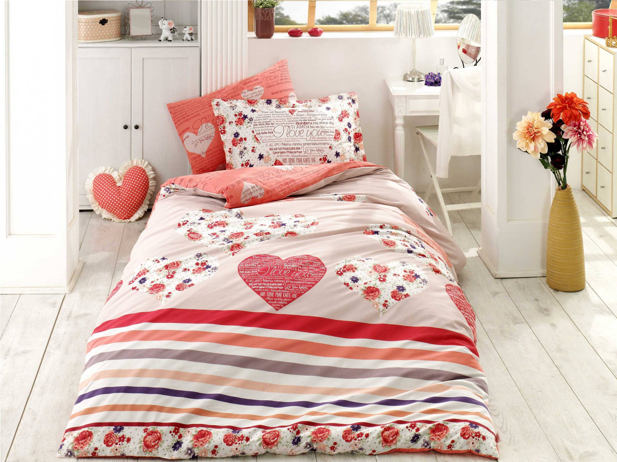 Asir Biancheria Da Letto di cotone Bella Multicolore, 160 x 220 cm