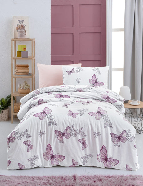 Asir Biancheria Da Letto di cotone Butterfly Multicolore, 160 x 220 cm