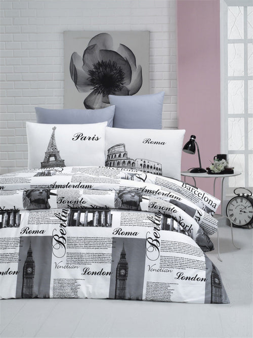 Asir Biancheria Da Letto di cotone City Multicolore, 200 x 220 cm