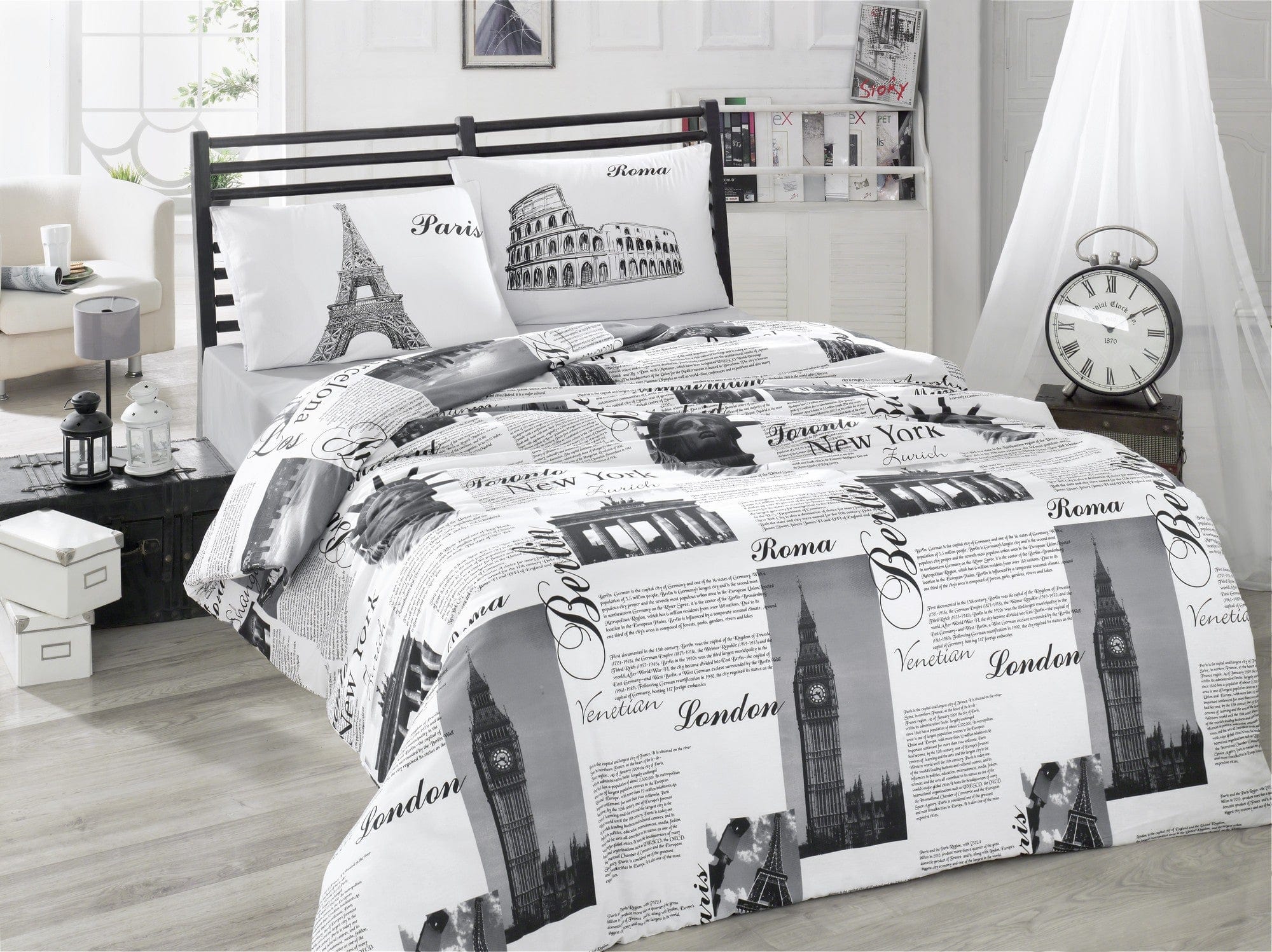Asir Biancheria Da Letto di cotone City Multicolore, 200 x 220 cm
