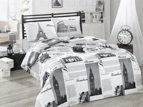 Asir Biancheria Da Letto di cotone City Multicolore, 200 x 220 cm