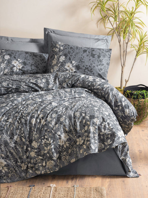 Asir Biancheria Da Letto di cotone Comely Antracite, 160 x 220 cm