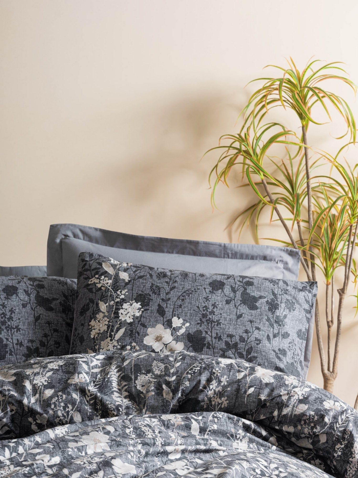 Asir Biancheria Da Letto di cotone Comely Antracite, 160 x 220 cm