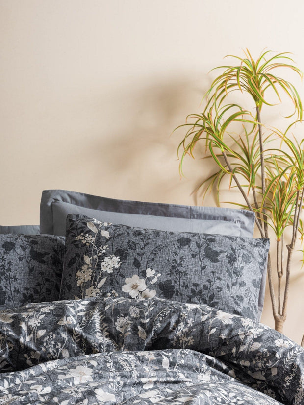 Asir Biancheria Da Letto di cotone Comely Antracite, 160 x 220 cm