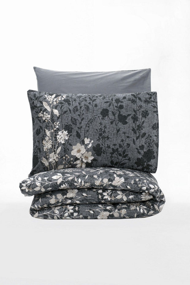 Asir Biancheria Da Letto di cotone Comely Antracite, 160 x 220 cm