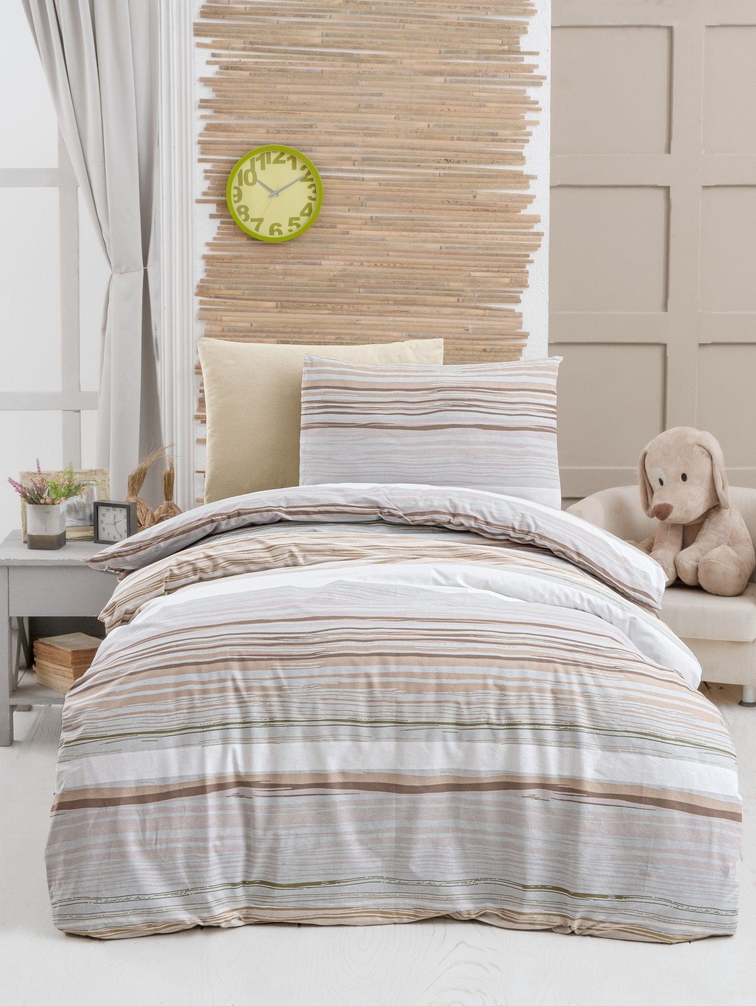 Asir Biancheria Da Letto di cotone Cream Multicolore, 160 x 220 cm