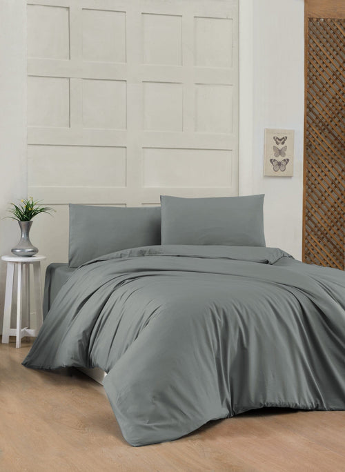 Asir Biancheria Da Letto di cotone Dark Grigio, 200 x 220 cm