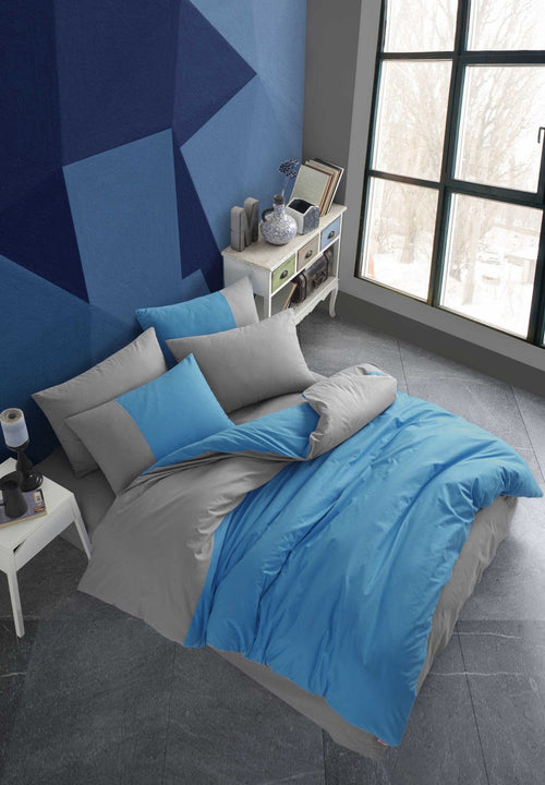 Asir Biancheria Da Letto di cotone Diamond Blu, 200 x 220 cm
