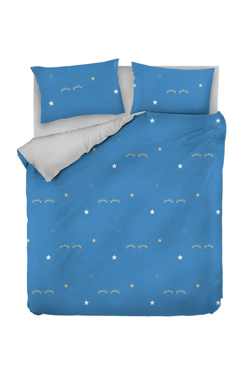 Asir Biancheria Da Letto di cotone Dide Blu, 200 x 220 cm