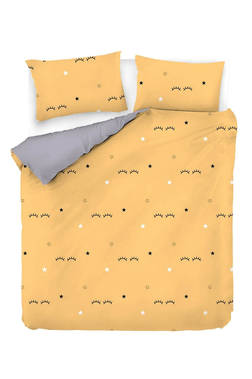 Asir Biancheria Da Letto di cotone Dide Giallo, 200 x 220 cm