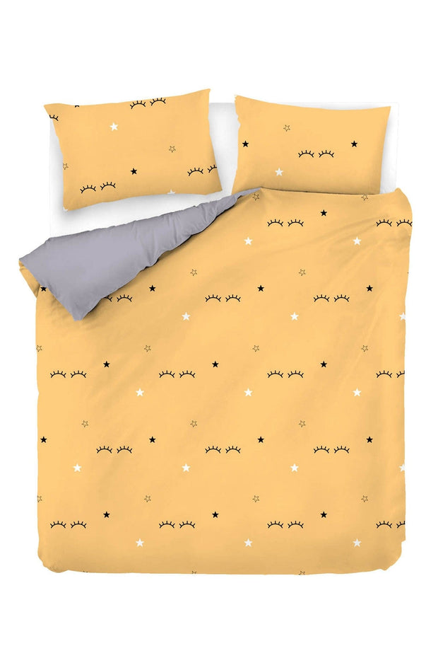 Asir Biancheria Da Letto di cotone Dide Giallo, 200 x 220 cm