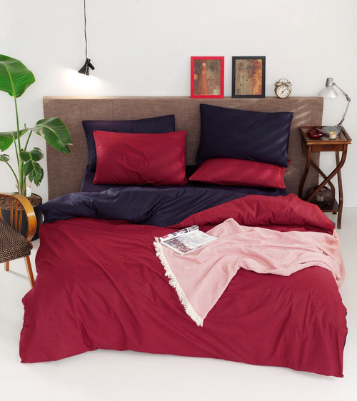 Biancheria Da Letto di cotone Duplex Borgogna, 200 x 220 cm