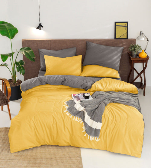 Biancheria Da Letto di cotone Duplex Giallo, 200 x 220 cm