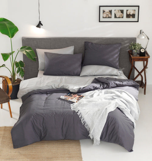 Biancheria Da Letto di cotone Duplex Grigio, 200 x 220 cm