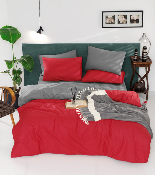 Biancheria Da Letto di cotone Duplex Rosso, 200 x 220 cm
