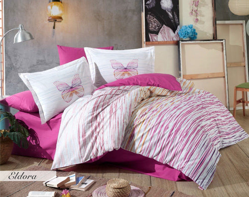 Biancheria Da Letto di cotone Eldora Rosa, 160 x 220 cm