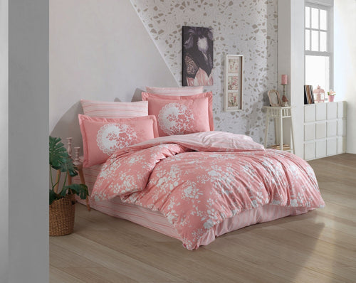 Asir Biancheria Da Letto di cotone Flora Rosa, 200 x 220 cm