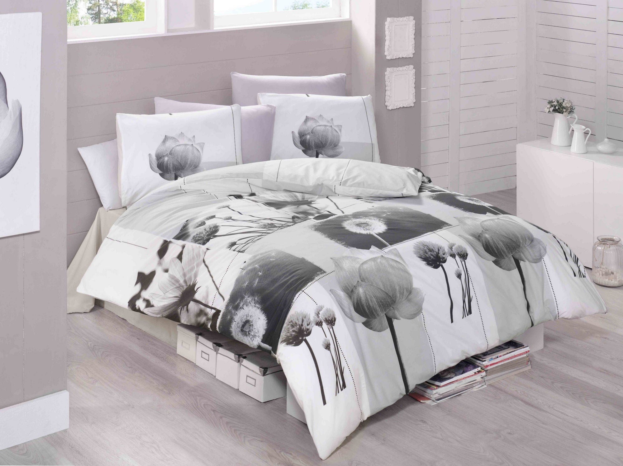 Biancheria Da Letto di cotone Florence Bianco, 200 x 220 cm