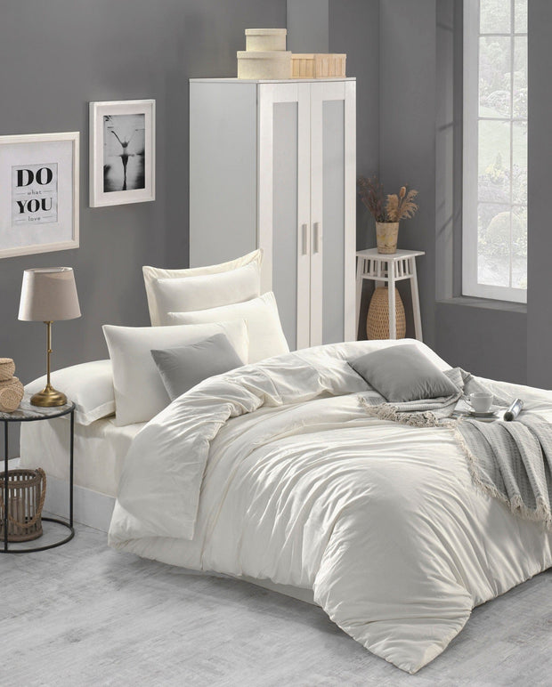 Biancheria Da Letto di cotone Fresh Avorio, 200 x 220 cm