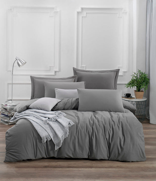 Asir Biancheria Da Letto di cotone Fresh Grigio, 200 x 220 cm
