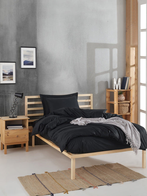 Asir Biancheria Da Letto di cotone Fresh Nero, 160 x 220 cm