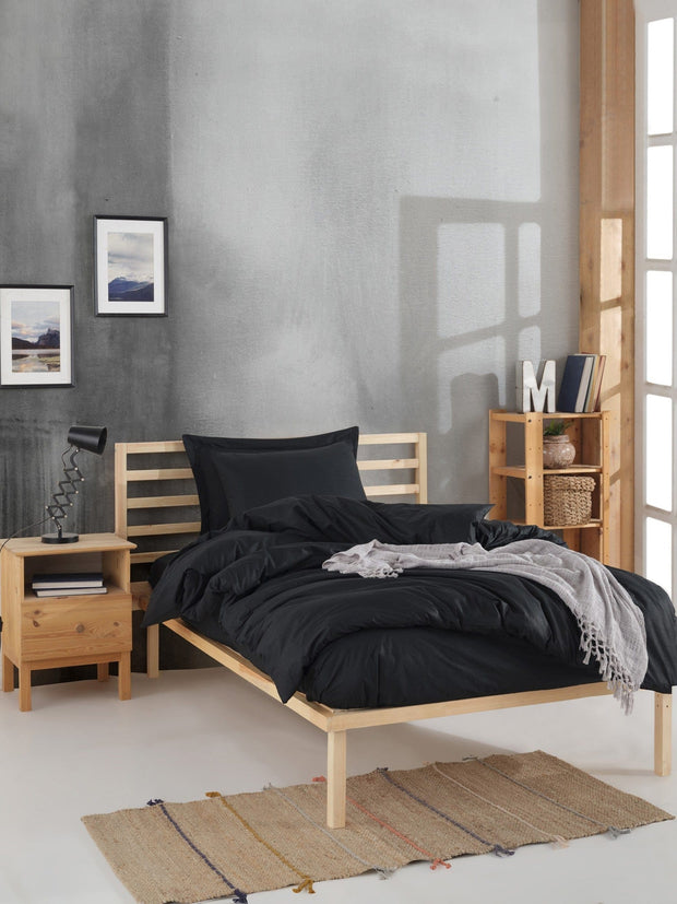 Asir Biancheria Da Letto di cotone Fresh Nero, 160 x 220 cm